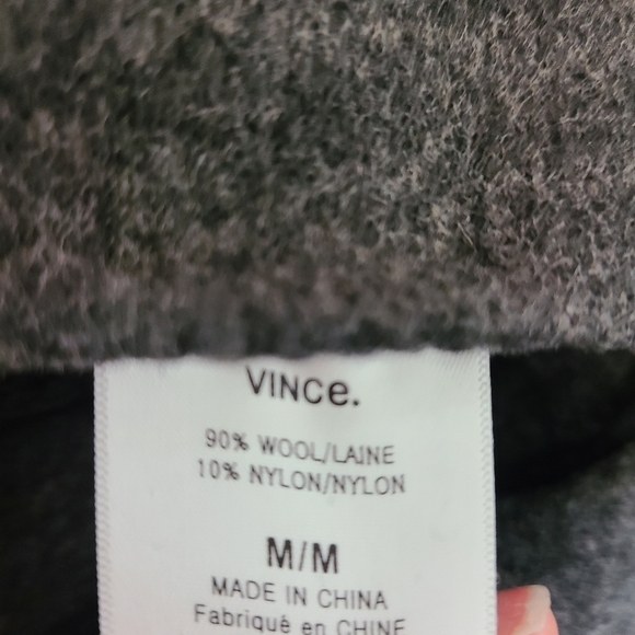 Vince Wool Blend Gray Longline Overcoat Blazer Jacket Medium NWT - Picture 8 of 9